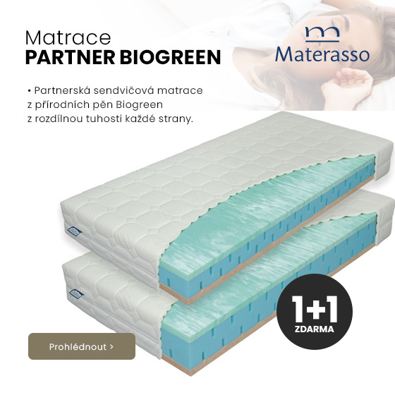 Materasso Matrace PARTNER BIOGREEN 1+1 zdarma Lyocell 80 x 195 x